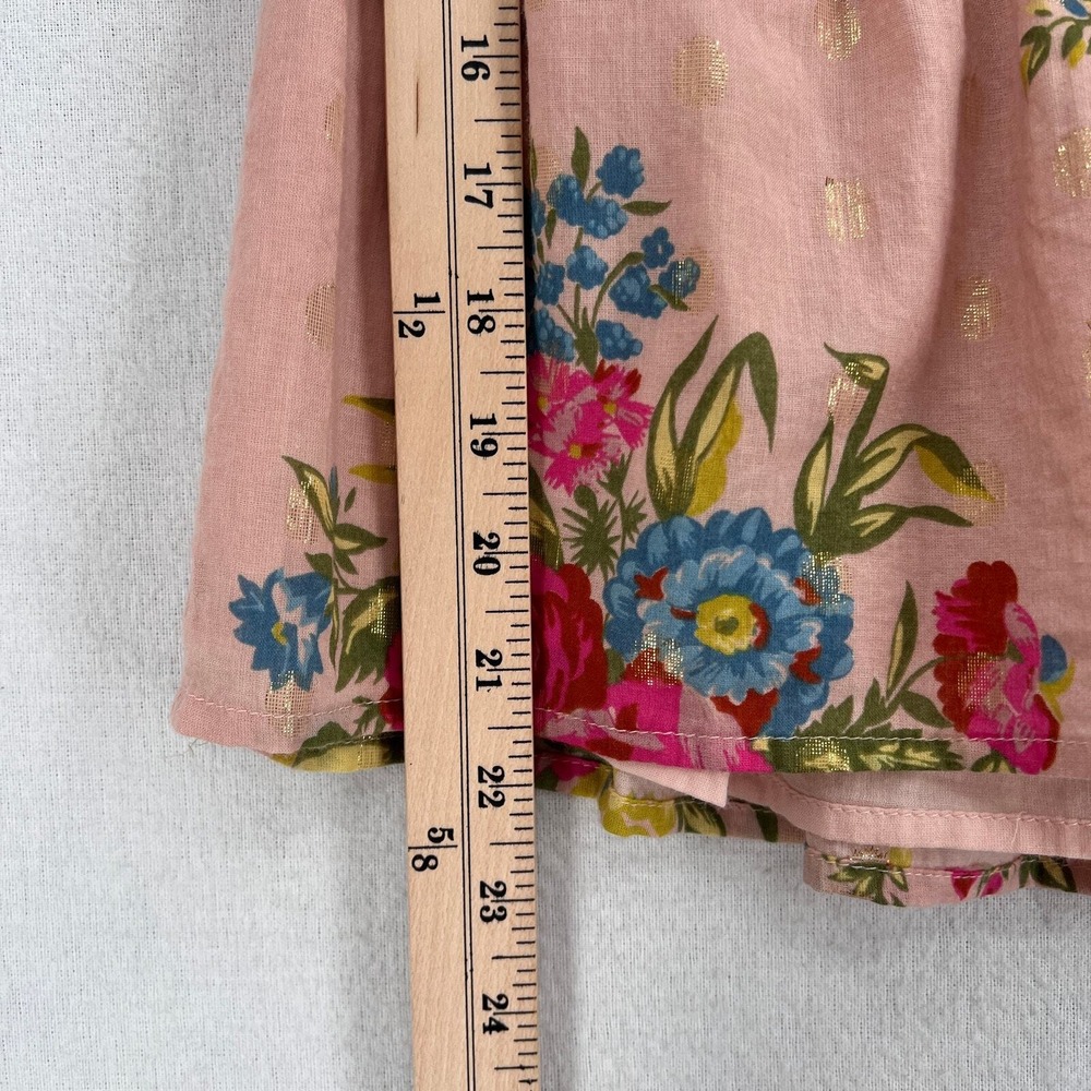 ANTHROPOLOGIE Love The Label Rosette Babydoll Top S Pink Floral Puff Sleeve Boho - Picture 16 of 16